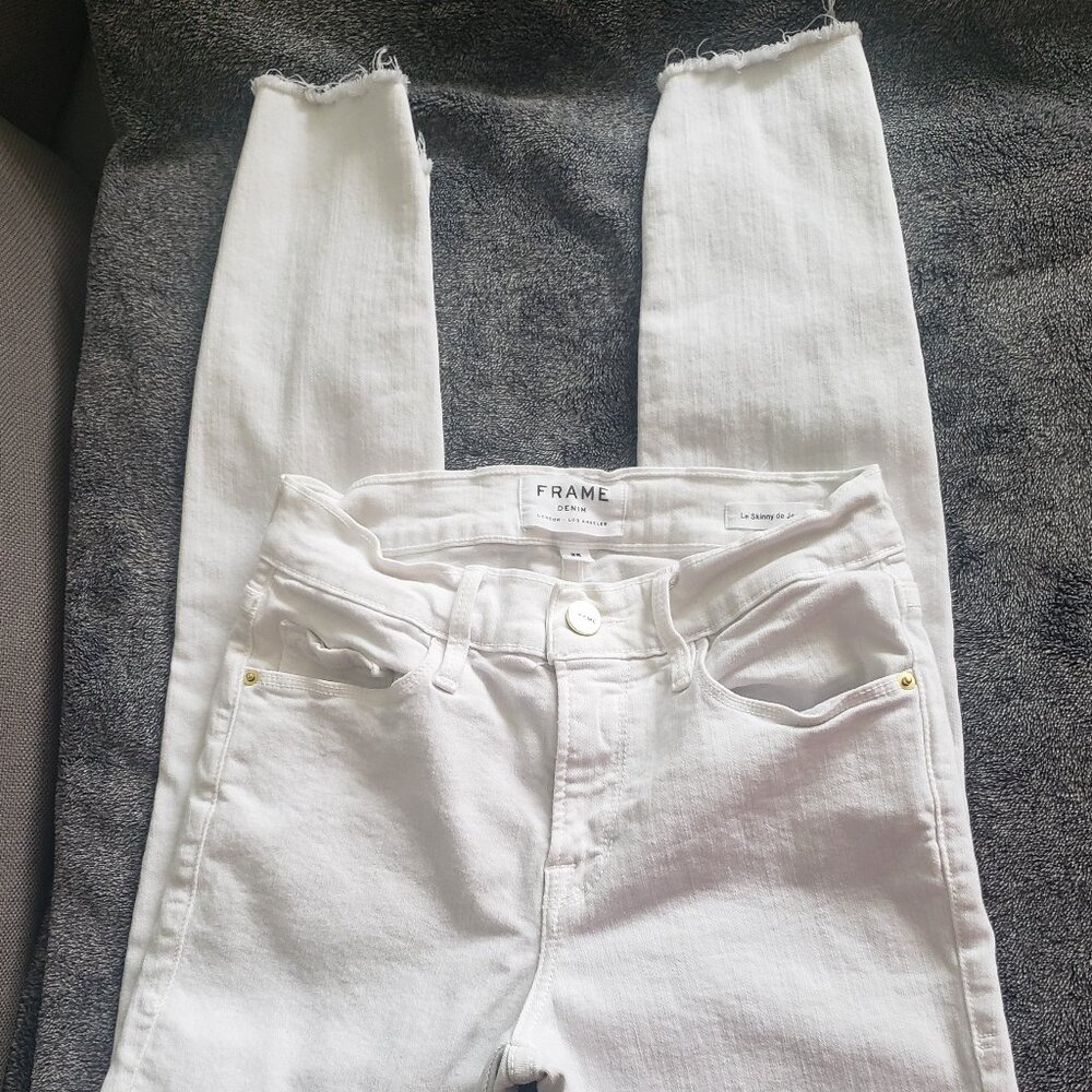 FRAME WHITE SKINNY JEANS SIZE 25